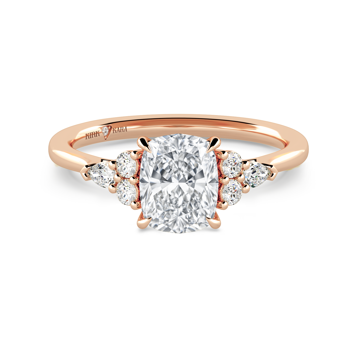 Preset Cluster Cushion Lab Diamond Engagement Ring - Center Diamond Included
