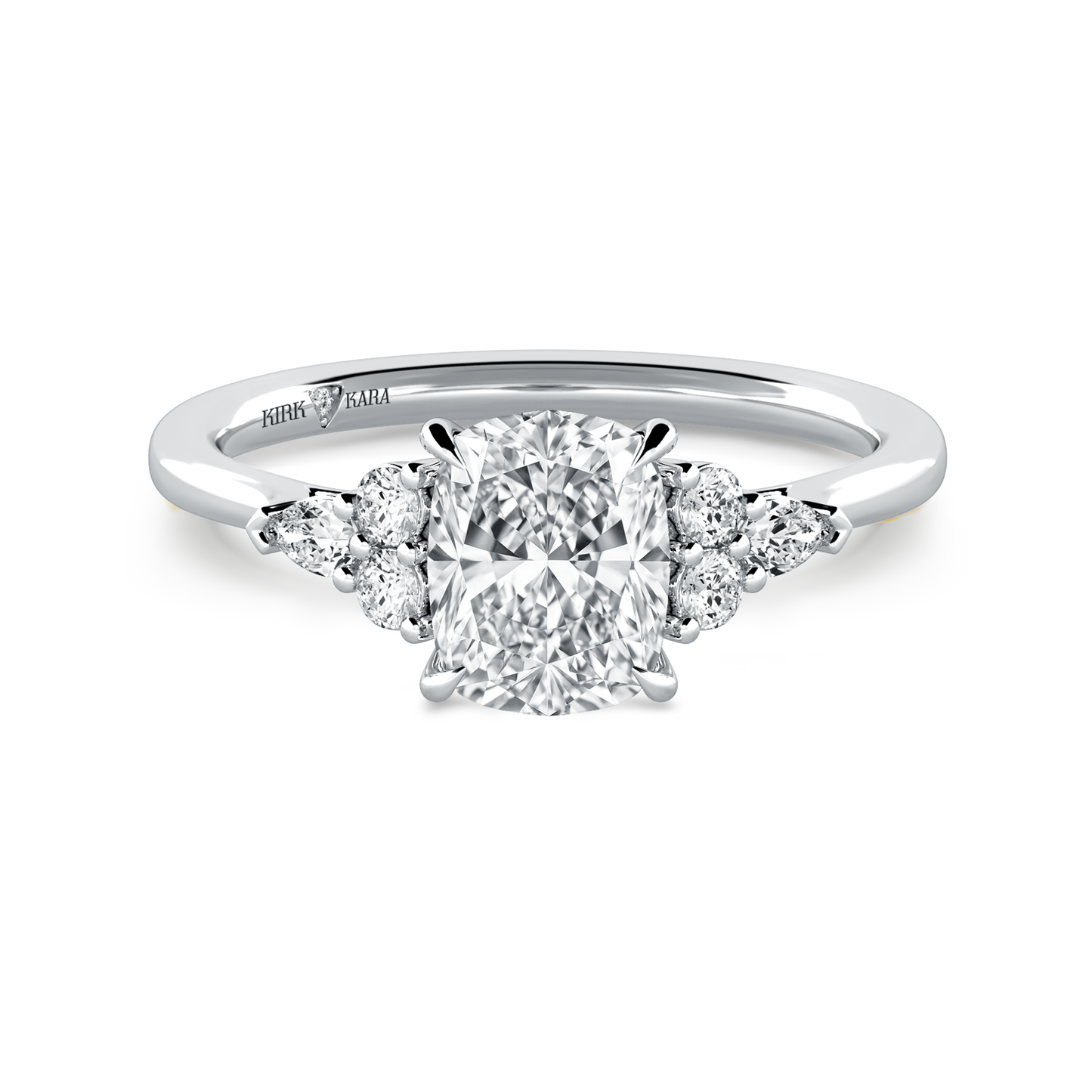 Preset Cluster Cushion Lab Diamond Engagement Ring - Center Diamond Included