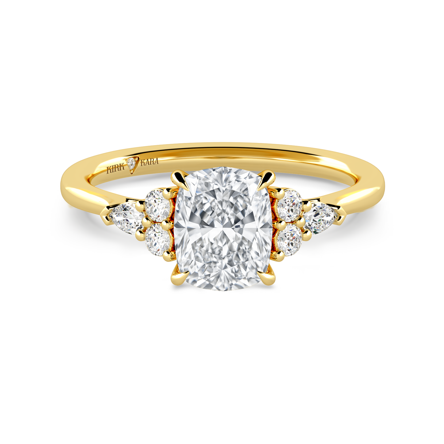 Preset Cluster Cushion Lab Diamond Engagement Ring - Center Diamond Included