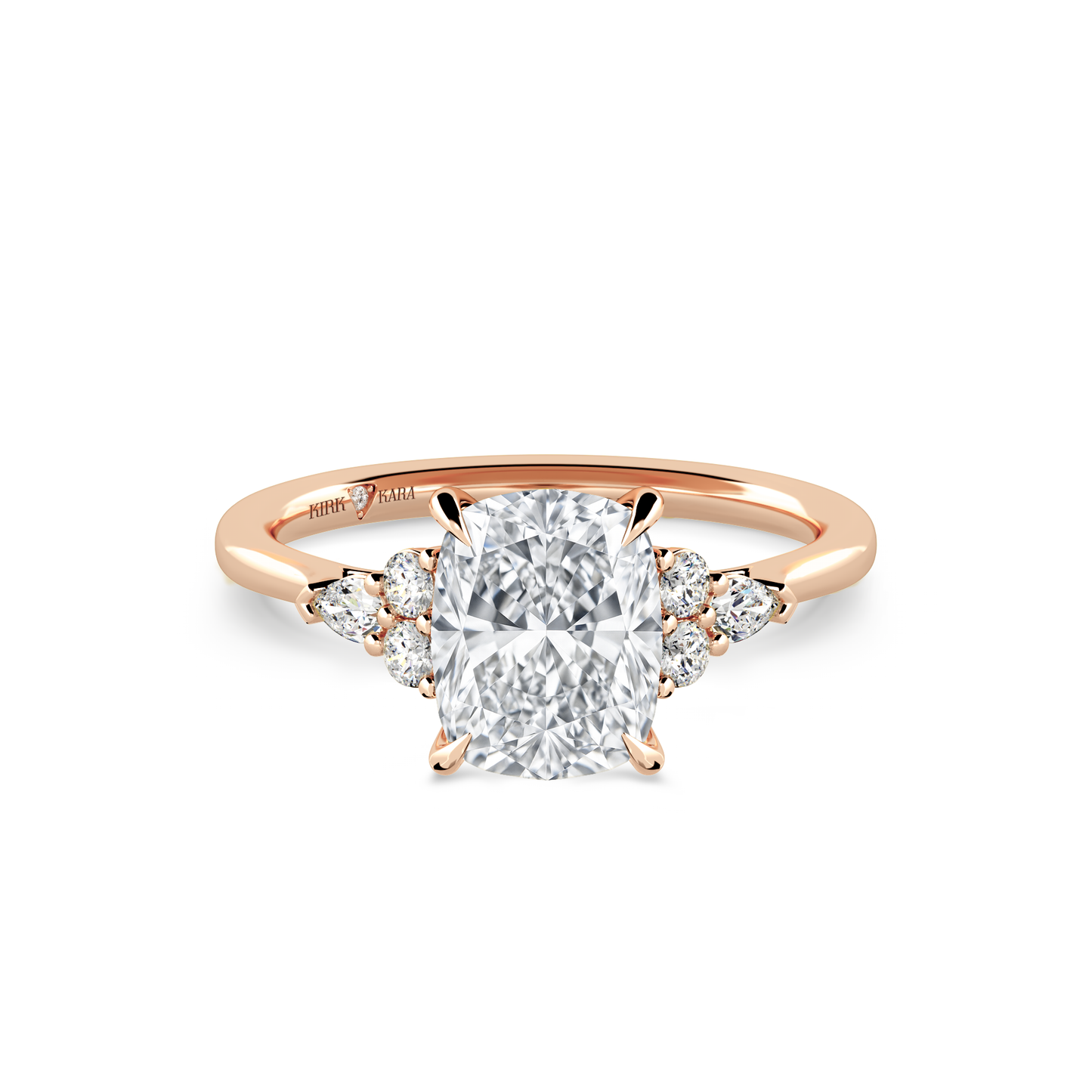 Preset Cluster Cushion Lab Diamond Engagement Ring - Center Diamond Included