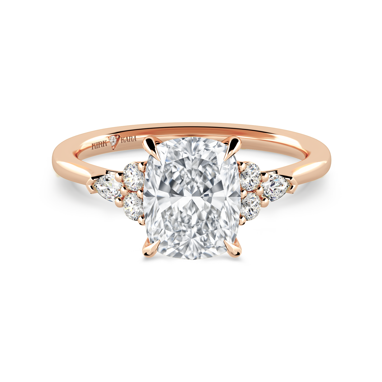 Preset Cluster Cushion Lab Diamond Engagement Ring - Center Diamond Included