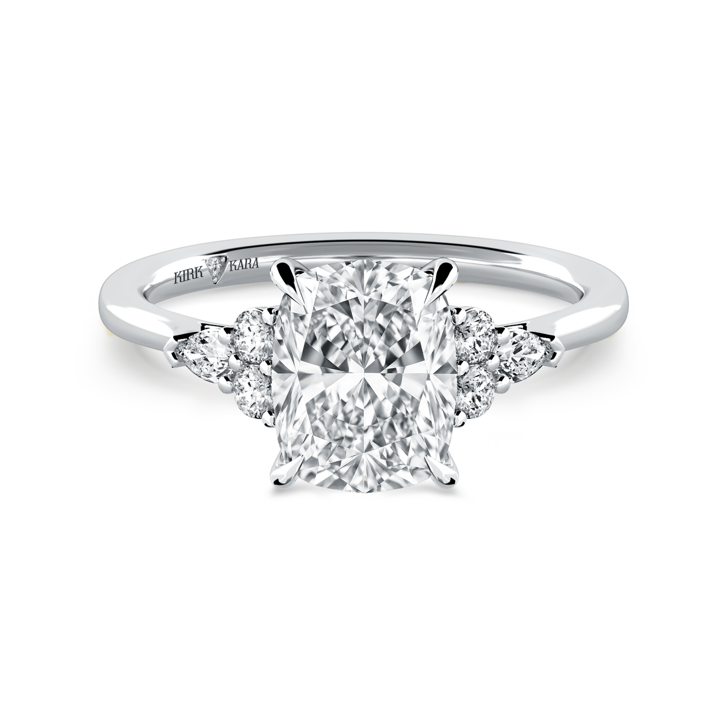 Preset Cluster Cushion Lab Diamond Engagement Ring - Center Diamond Included