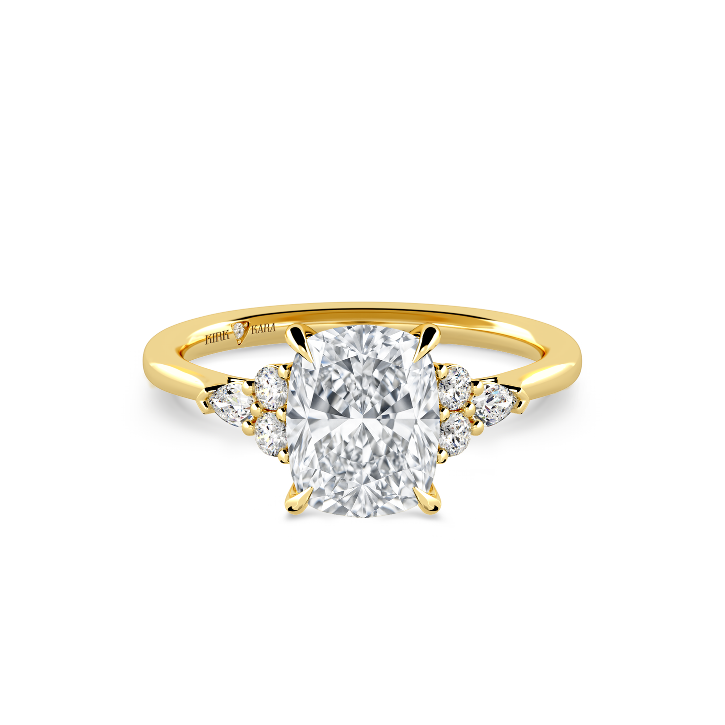 Preset Cluster Cushion Lab Diamond Engagement Ring - Center Diamond Included