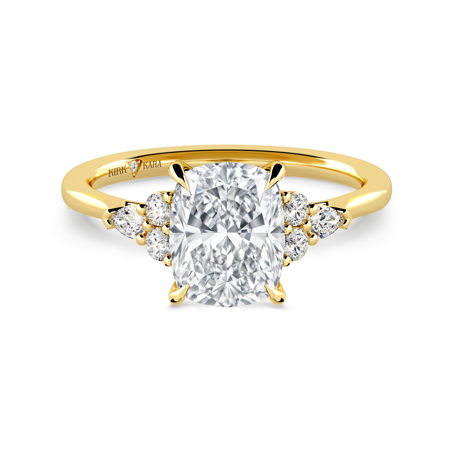 Preset Cluster Cushion Lab Diamond Engagement Ring - Center Diamond Included