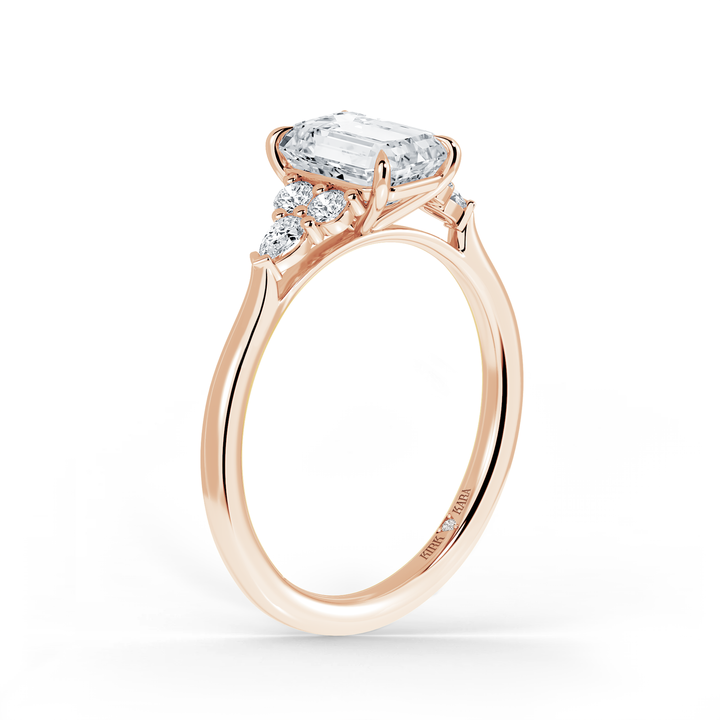 Preset Cluster Emerald Lab Diamond Engagement Ring - Center Diamond Included