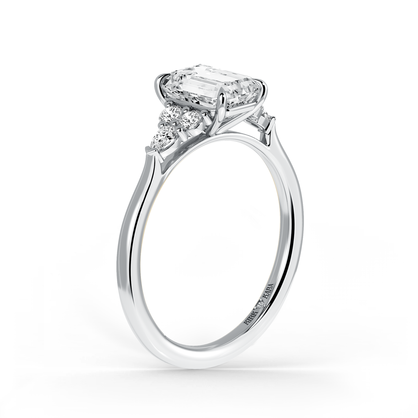 Preset Cluster Emerald Lab Diamond Engagement Ring - Center Diamond Included