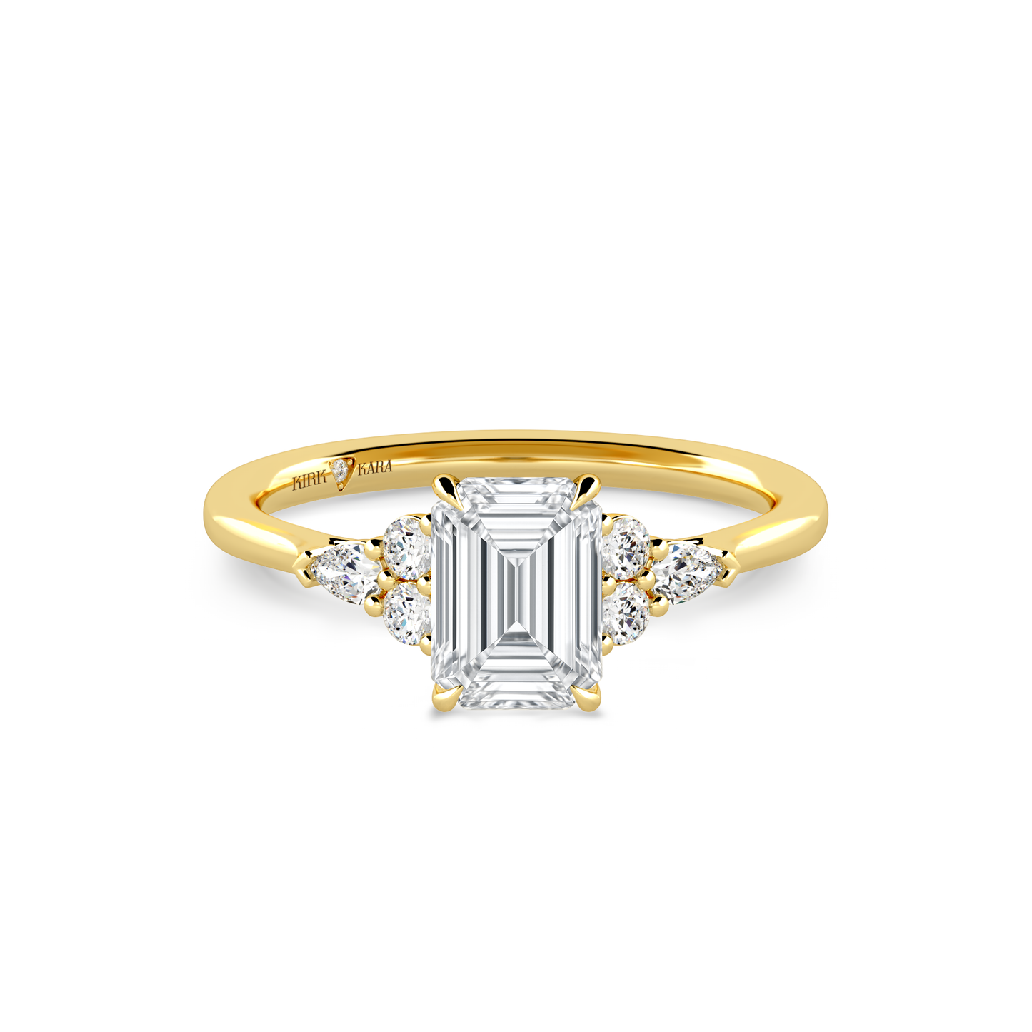 Preset Cluster Emerald Lab Diamond Engagement Ring - Center Diamond Included