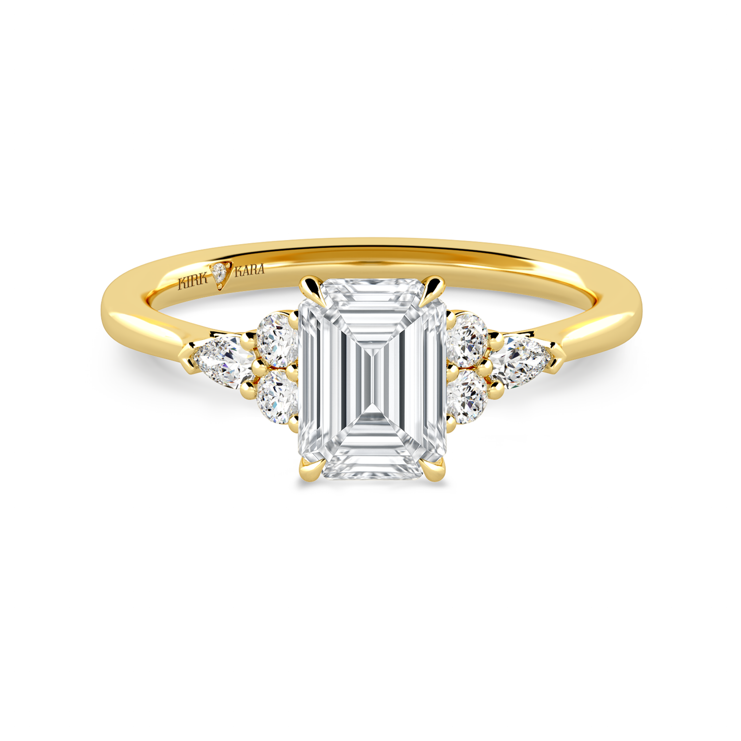 Preset Cluster Emerald Lab Diamond Engagement Ring - Center Diamond Included
