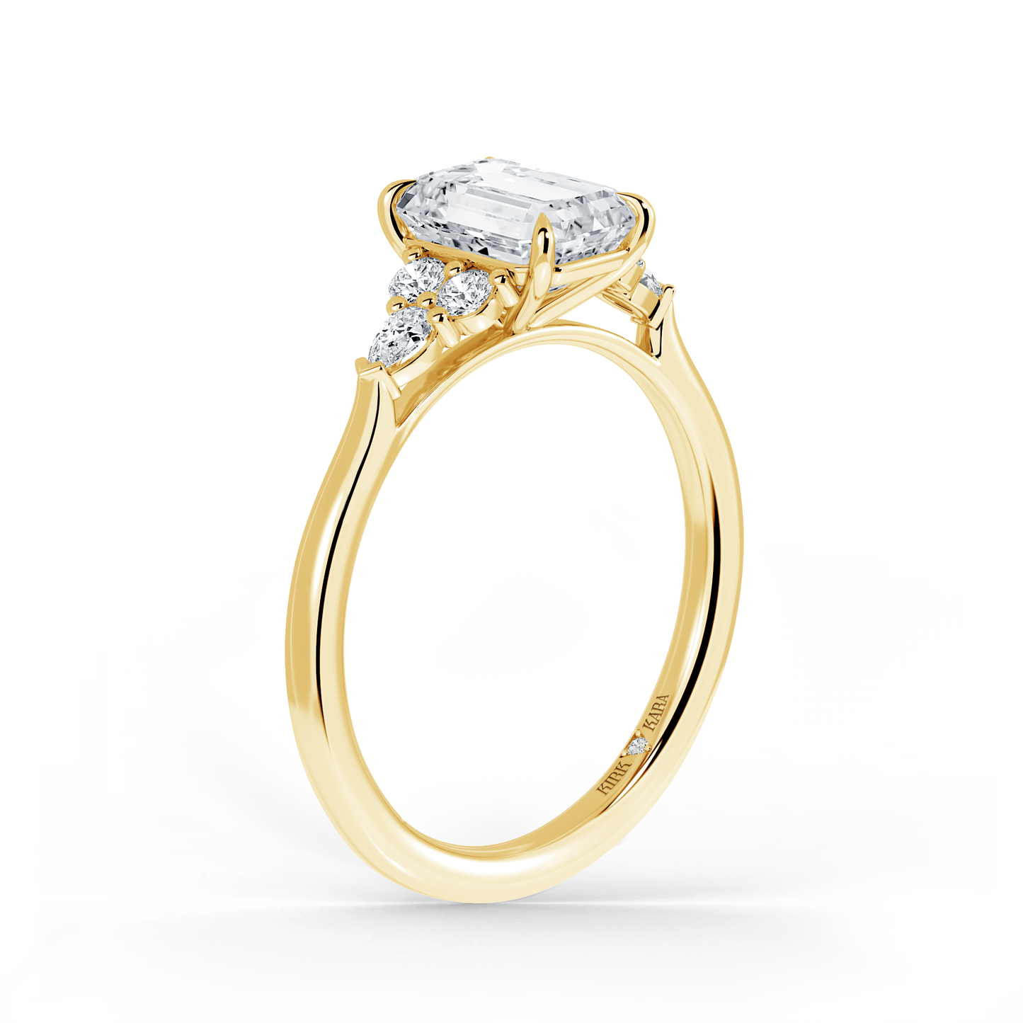 Preset Cluster Emerald Lab Diamond Engagement Ring - Center Diamond Included