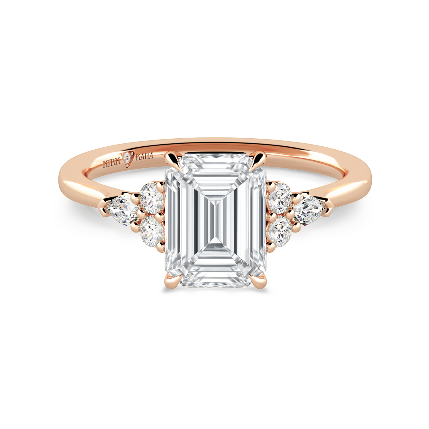 Preset Cluster Emerald Lab Diamond Engagement Ring - Center Diamond Included