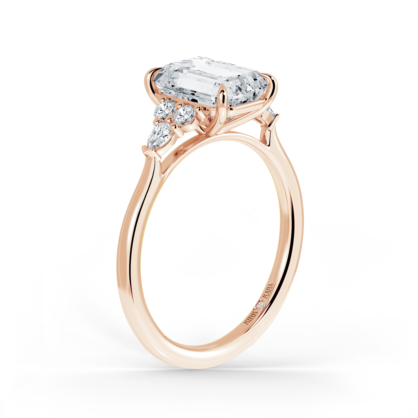 Preset Cluster Emerald Lab Diamond Engagement Ring - Center Diamond Included