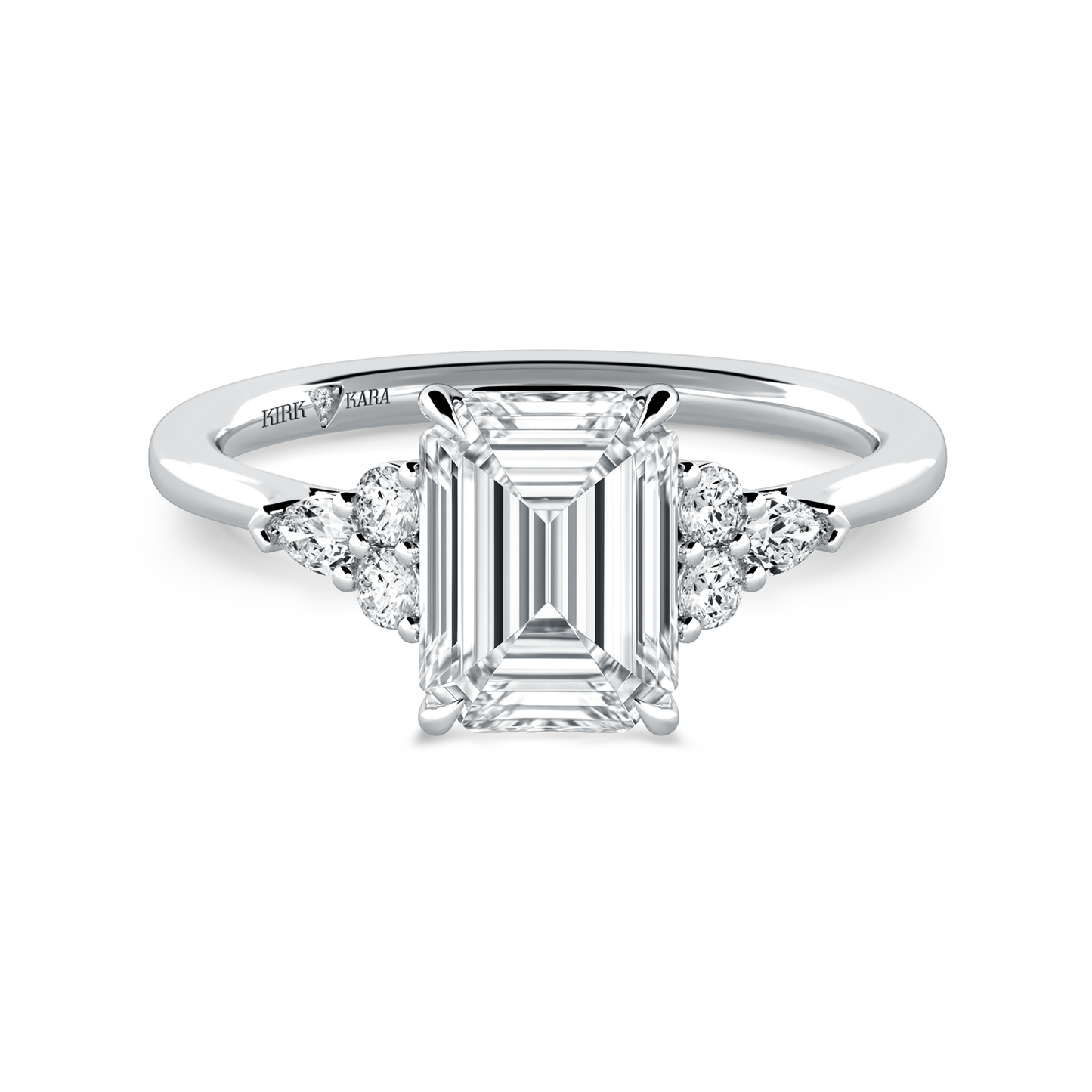 Preset Cluster Emerald Lab Diamond Engagement Ring - Center Diamond Included