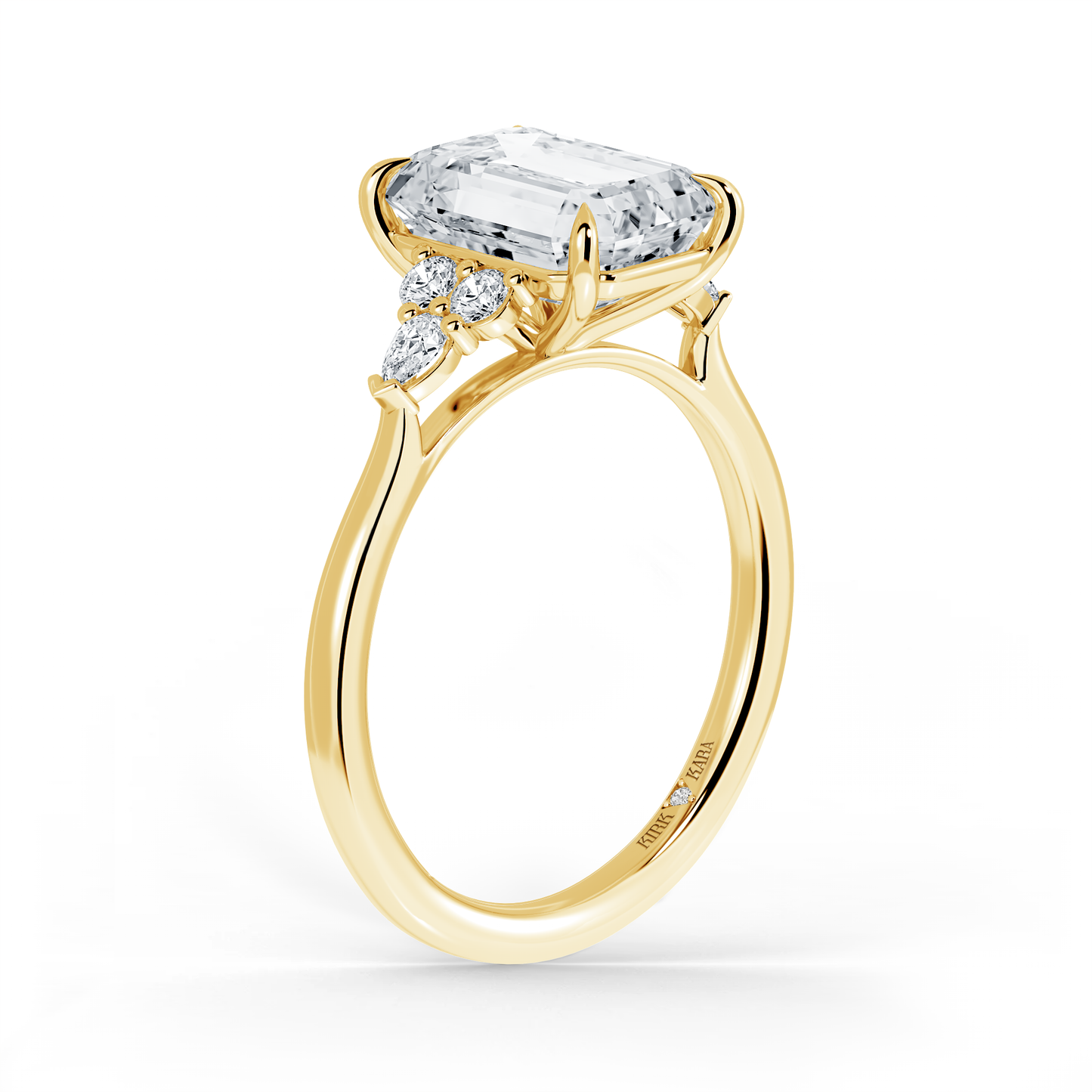 Preset Cluster Emerald Lab Diamond Engagement Ring - Center Diamond Included