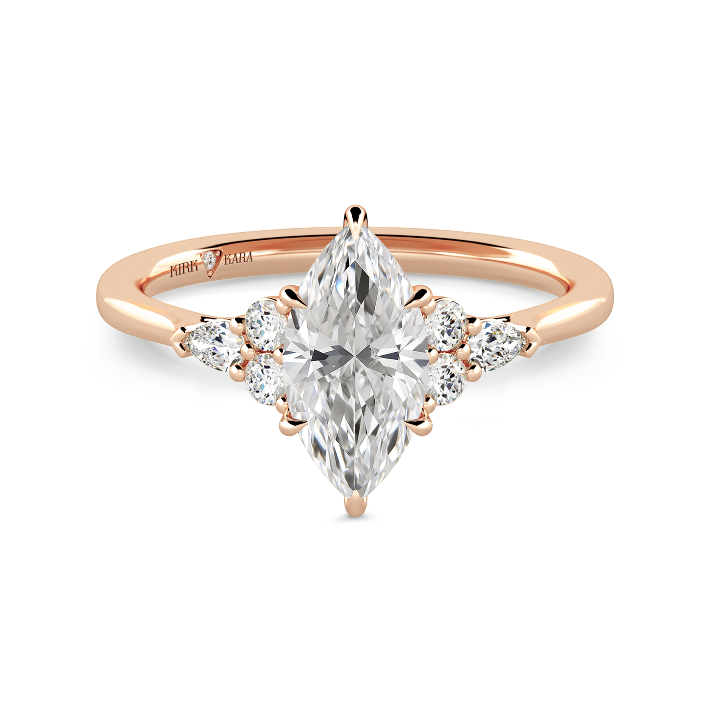 Preset Cluster Marquise Lab Diamond Engagement Ring - Center Diamond Included