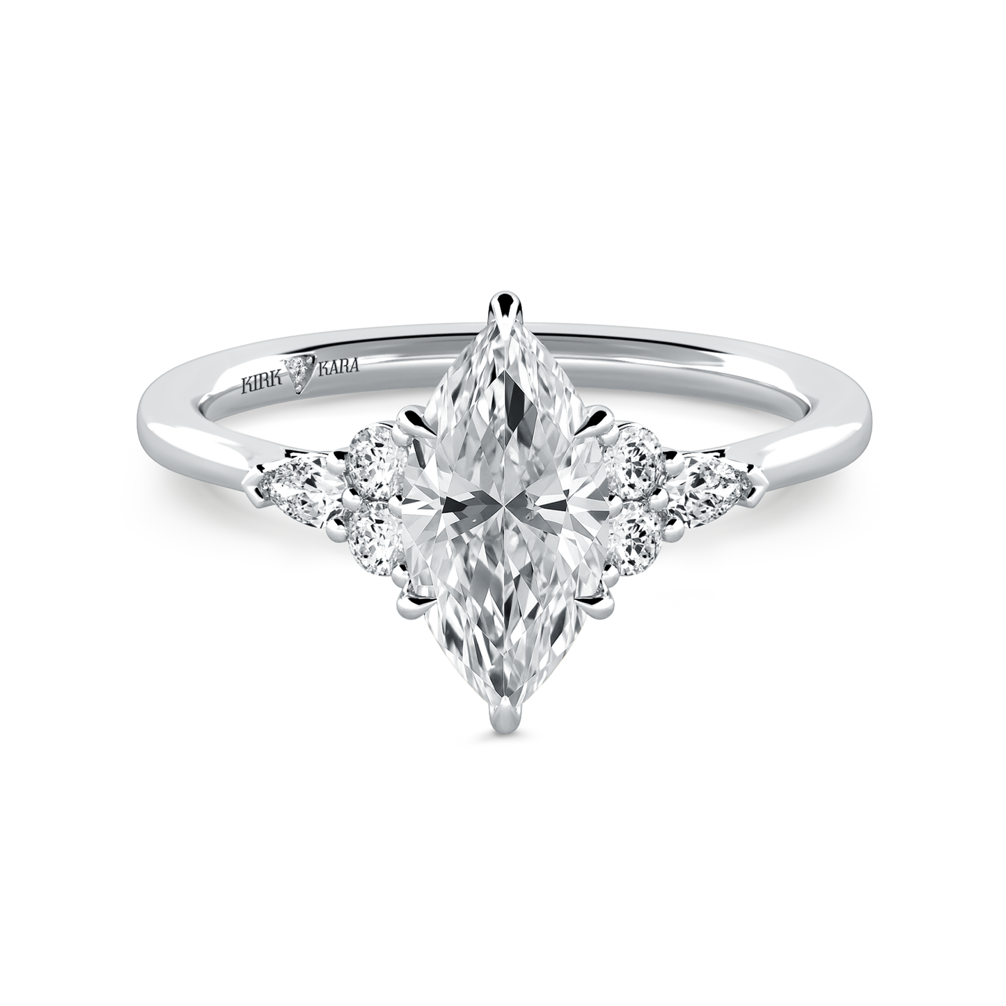 Preset Cluster Marquise Lab Diamond Engagement Ring - Center Diamond Included