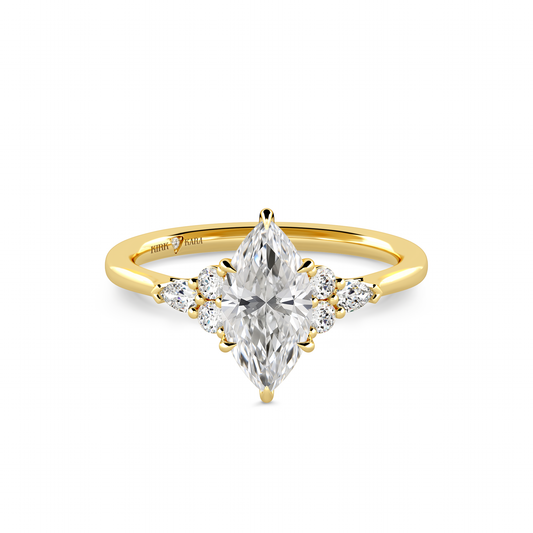 Preset Cluster Marquise Lab Diamond Engagement Ring - Center Diamond Included