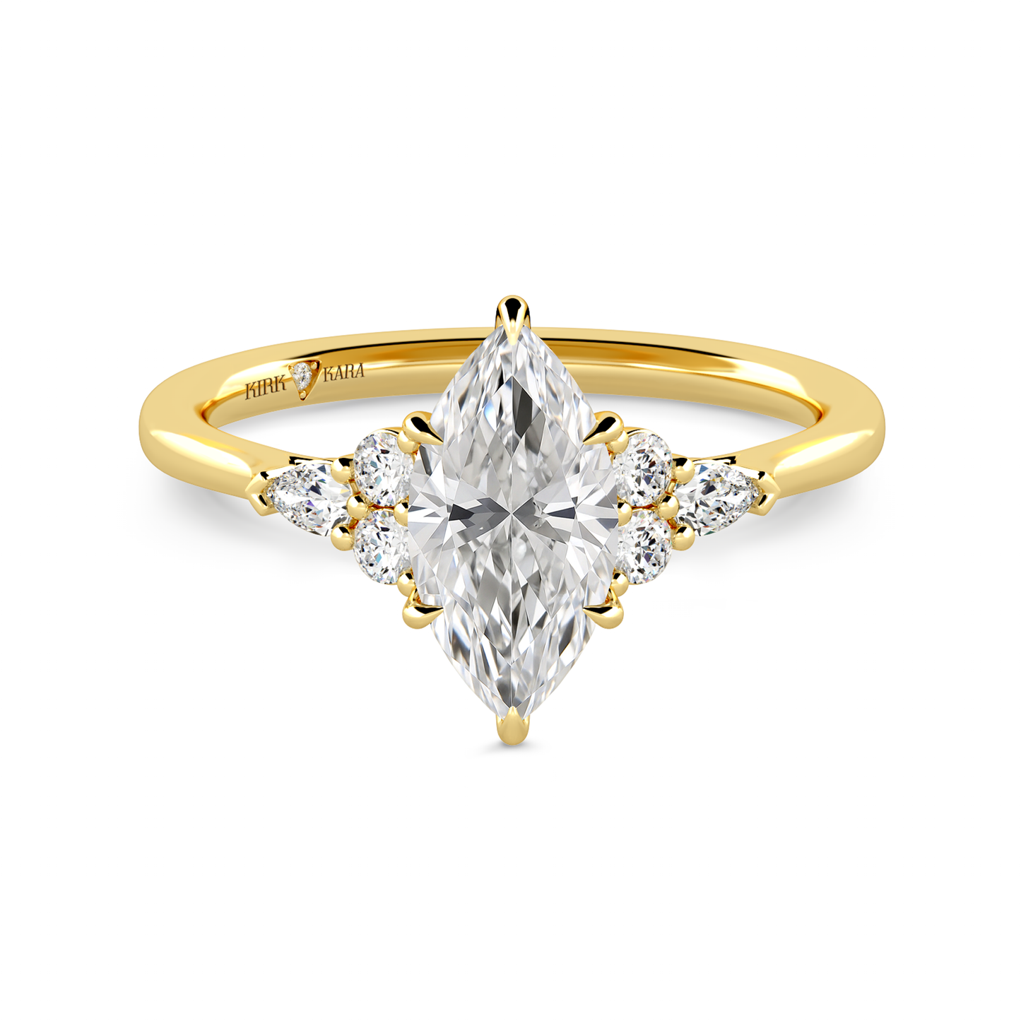 Preset Cluster Marquise Lab Diamond Engagement Ring - Center Diamond Included