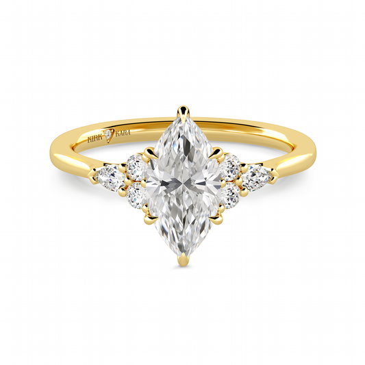 Preset Cluster Marquise Lab Diamond Engagement Ring - Center Diamond Included