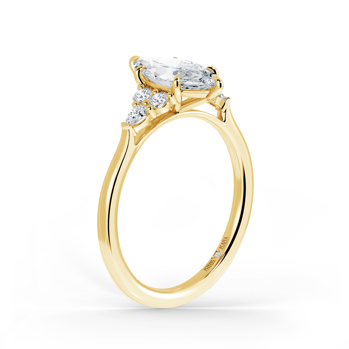 Preset Cluster Marquise Lab Diamond Engagement Ring - Center Diamond Included