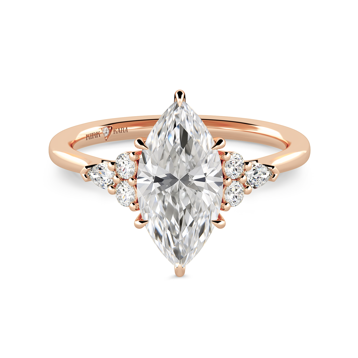 Preset Cluster Marquise Lab Diamond Engagement Ring - Center Diamond Included