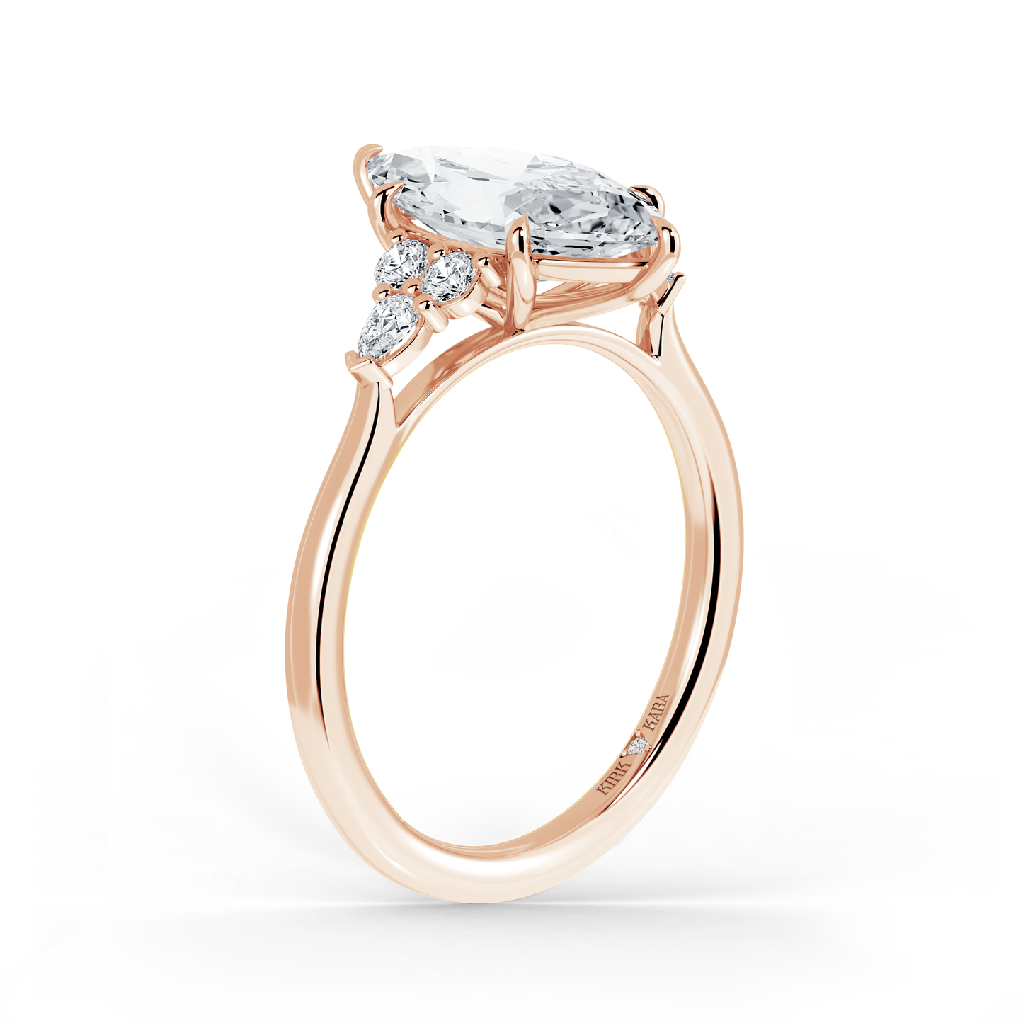 Preset Cluster Marquise Lab Diamond Engagement Ring - Center Diamond Included