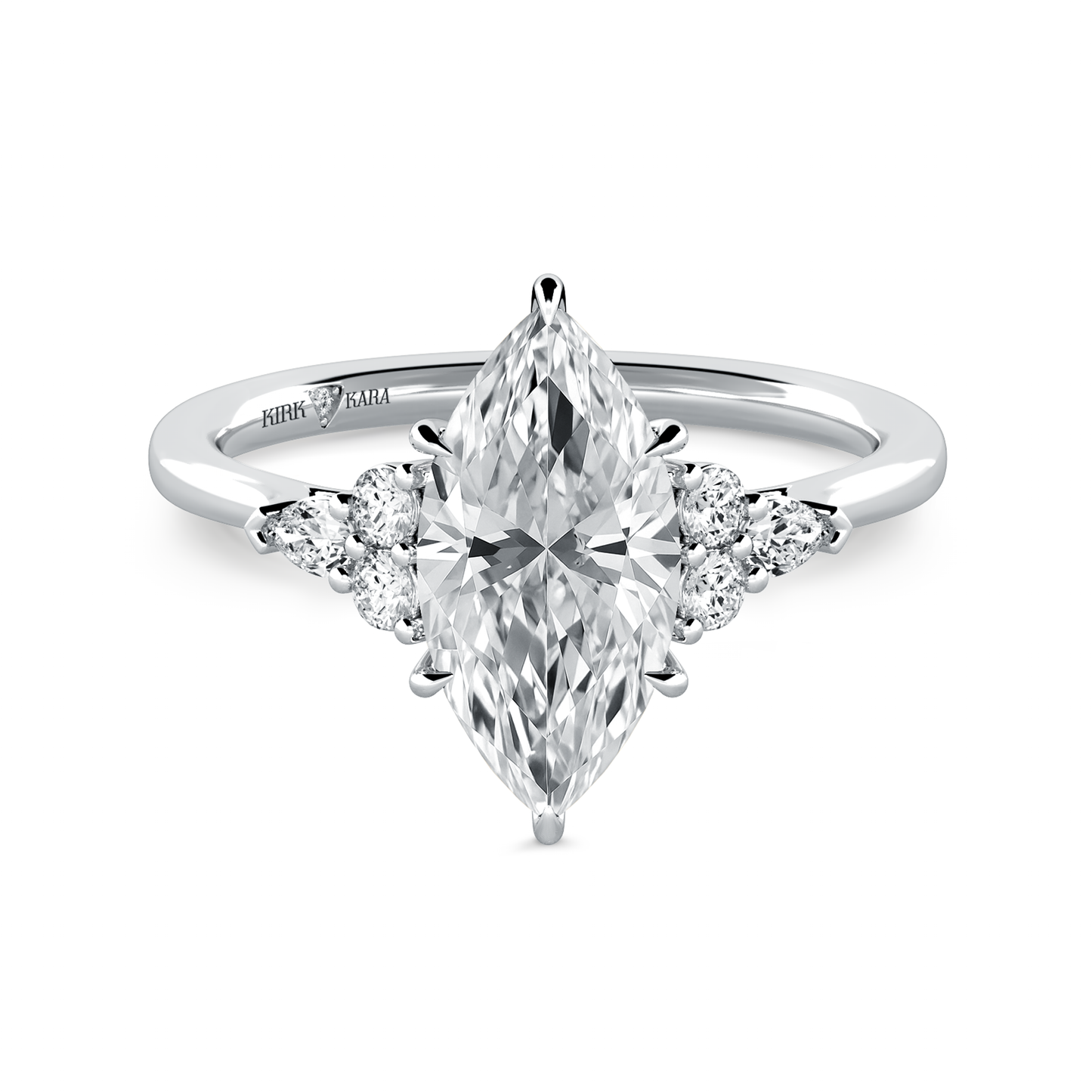Preset Cluster Marquise Lab Diamond Engagement Ring - Center Diamond Included