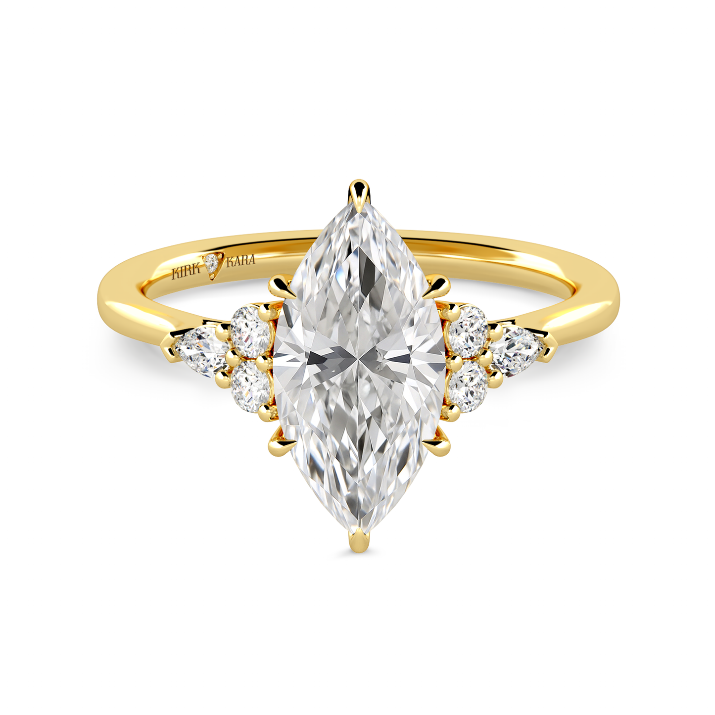 Preset Cluster Marquise Lab Diamond Engagement Ring - Center Diamond Included