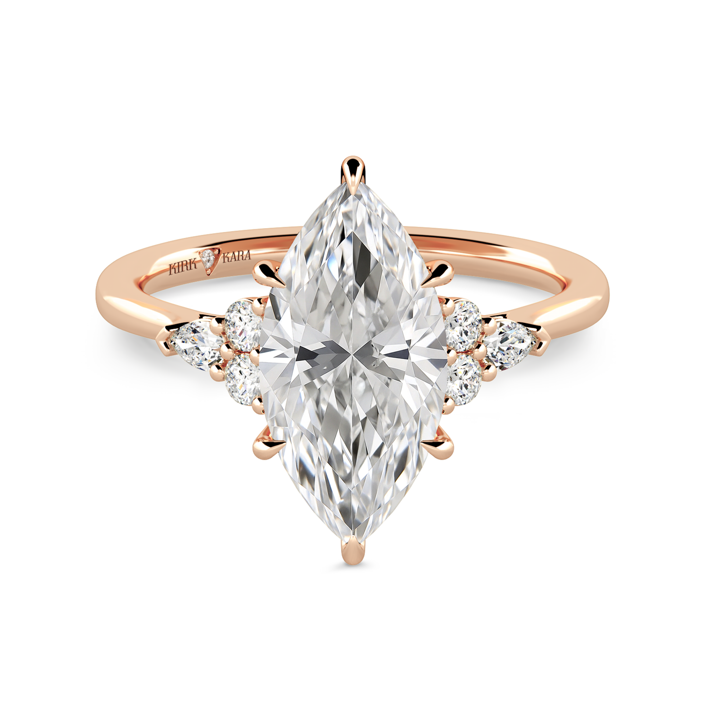 Preset Cluster Marquise Lab Diamond Engagement Ring - Center Diamond Included