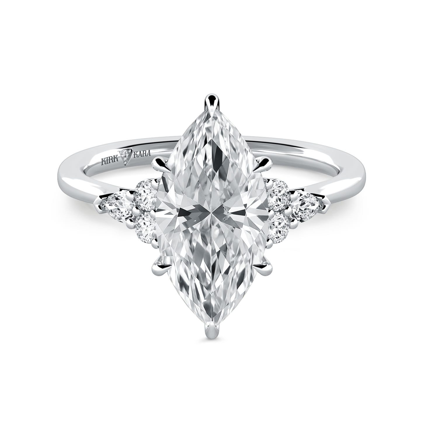 Preset Cluster Marquise Lab Diamond Engagement Ring - Center Diamond Included