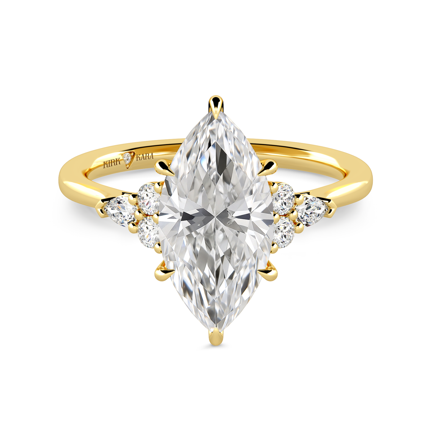 Preset Cluster Marquise Lab Diamond Engagement Ring - Center Diamond Included