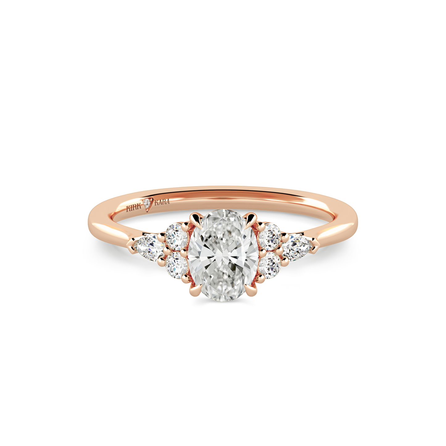 Preset Cluster Oval Lab Diamond Engagement Ring - Center Diamond Included