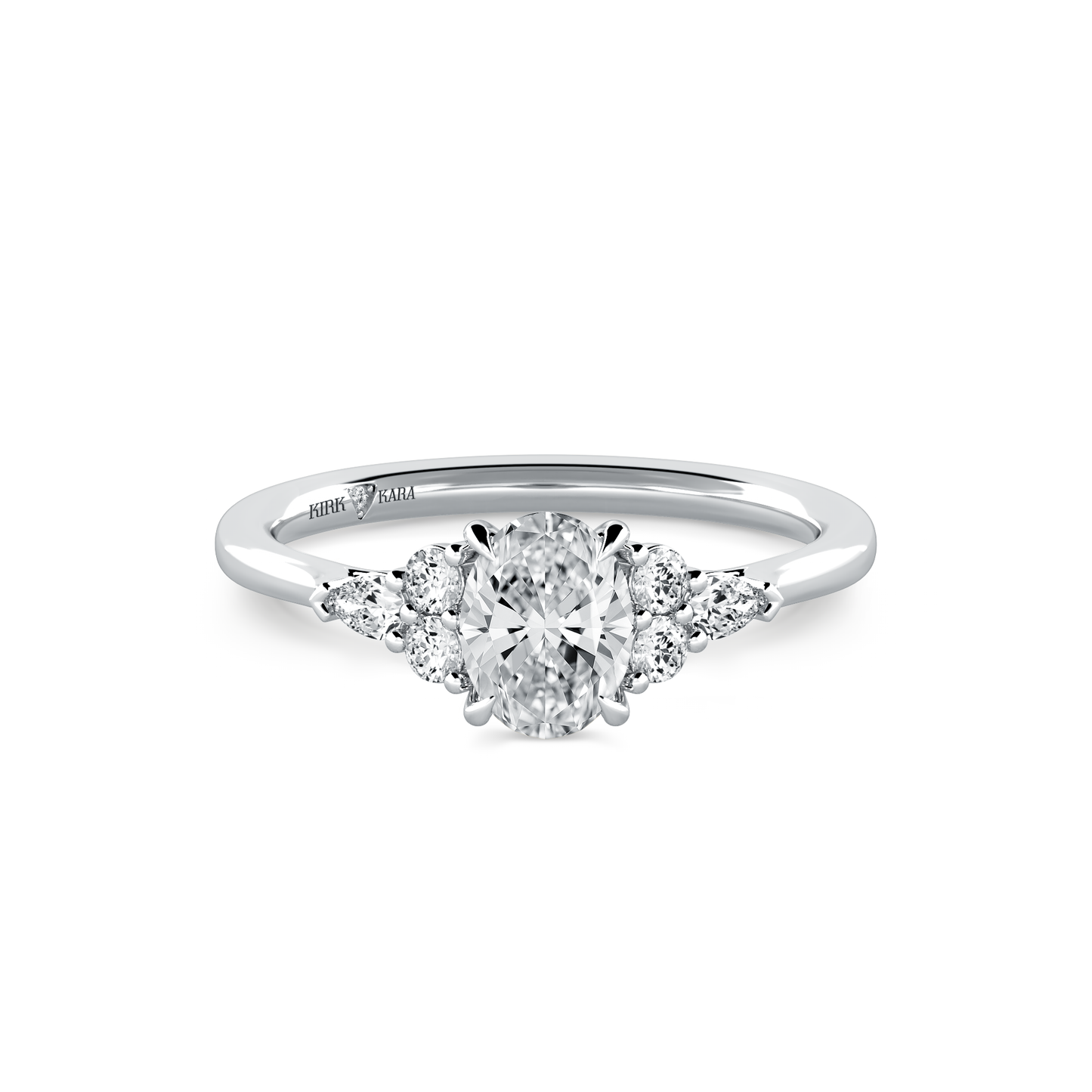 Preset Cluster Oval Lab Diamond Engagement Ring - Center Diamond Included