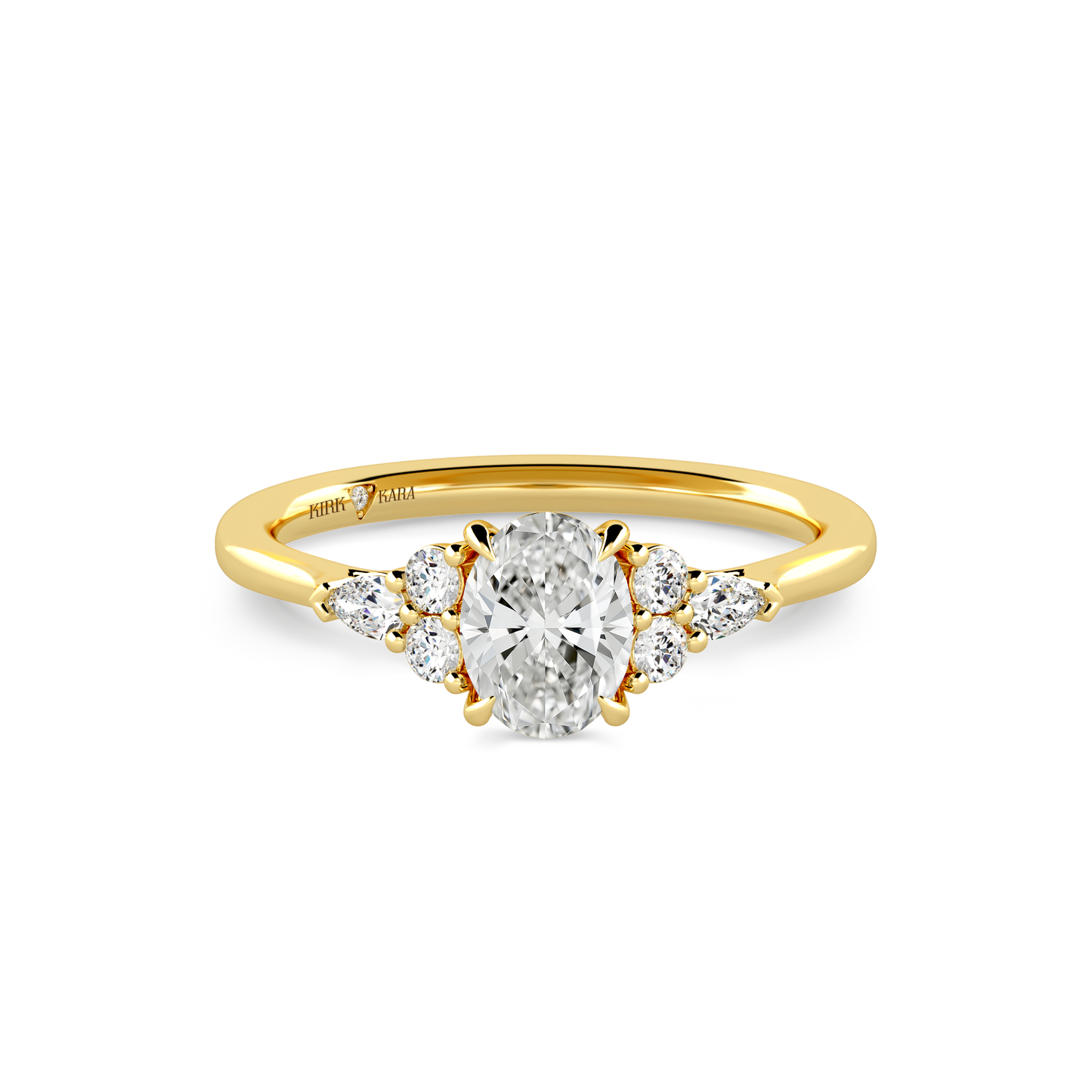 Preset Cluster Oval Lab Diamond Engagement Ring - Center Diamond Included