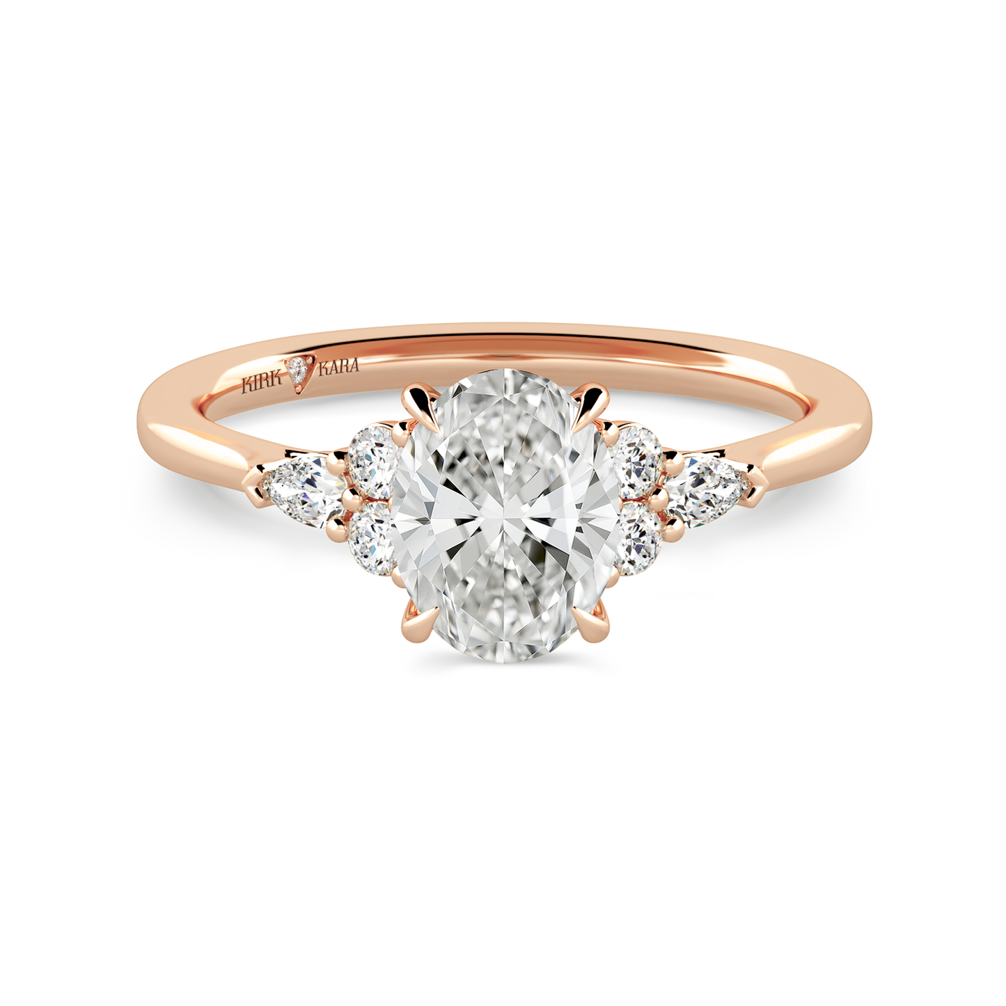 Preset Cluster Oval Lab Diamond Engagement Ring - Center Diamond Included