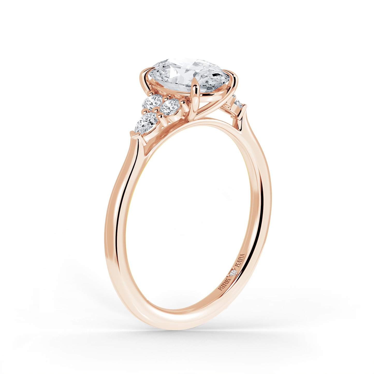 Preset Cluster Oval Lab Diamond Engagement Ring - Center Diamond Included