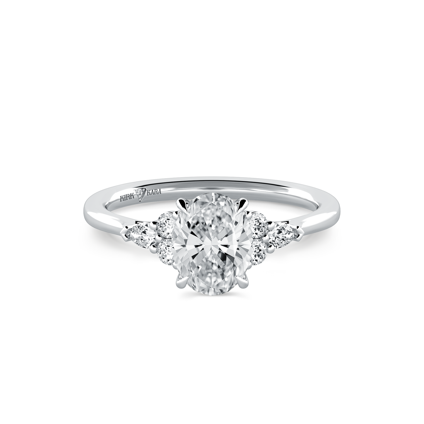 Preset Cluster Oval Lab Diamond Engagement Ring - Center Diamond Included
