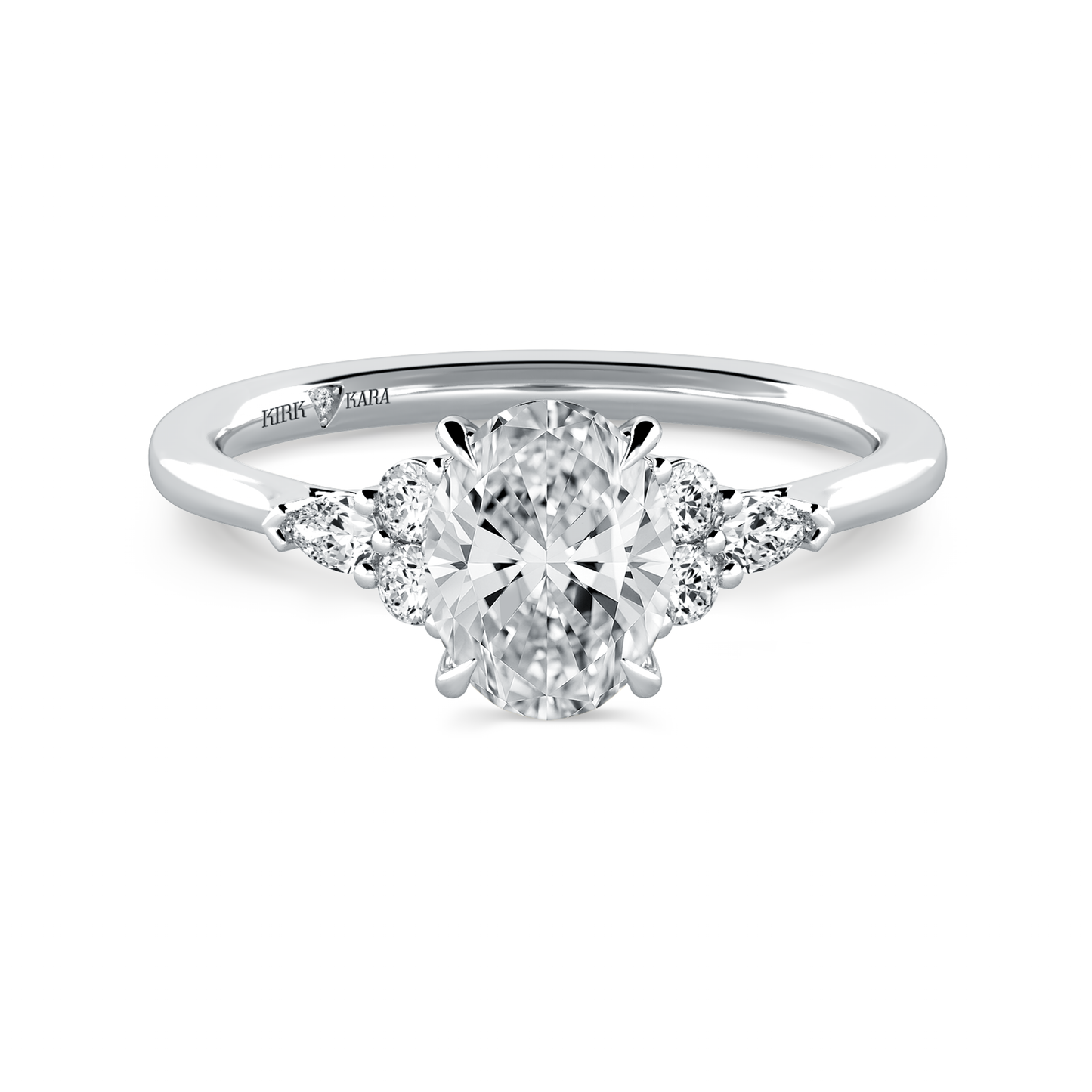 Preset Cluster Oval Lab Diamond Engagement Ring - Center Diamond Included