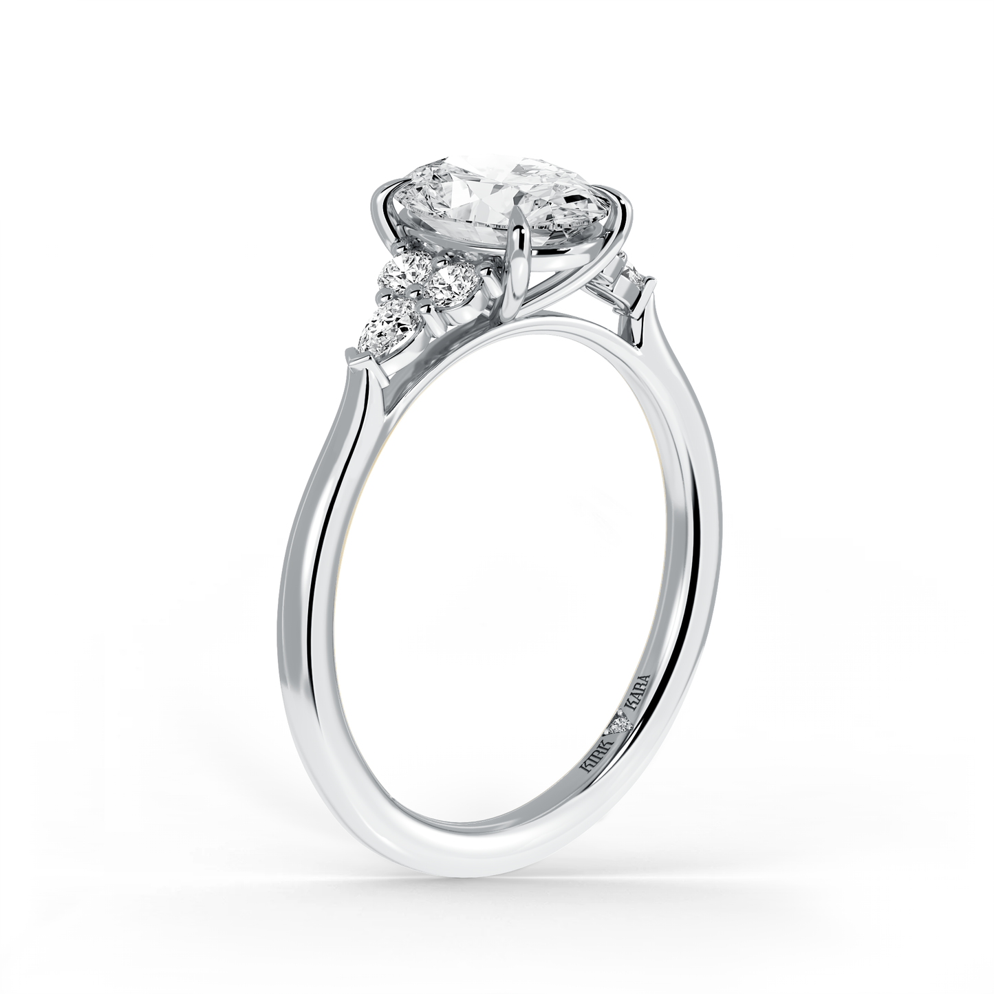 Preset Cluster Oval Lab Diamond Engagement Ring - Center Diamond Included