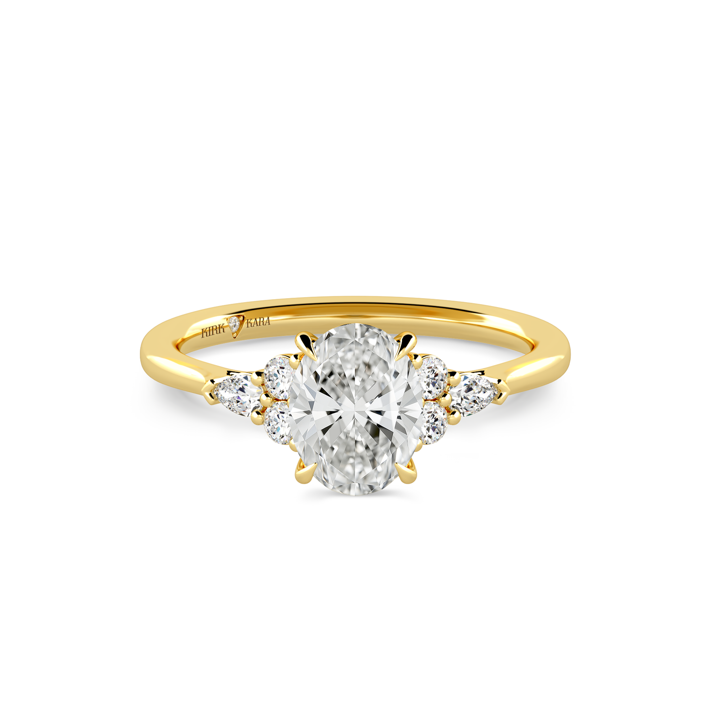 Preset Cluster Oval Lab Diamond Engagement Ring - Center Diamond Included