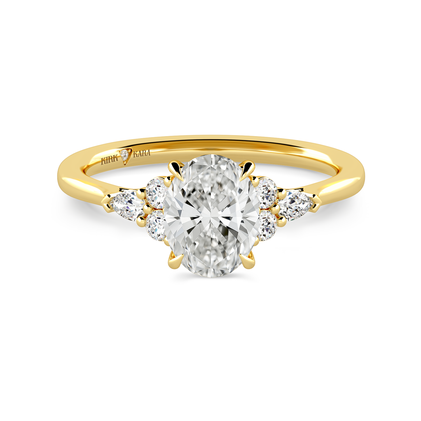 Preset Cluster Oval Lab Diamond Engagement Ring - Center Diamond Included