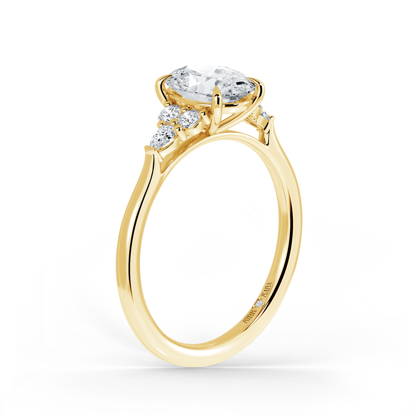 Preset Cluster Oval Lab Diamond Engagement Ring - Center Diamond Included