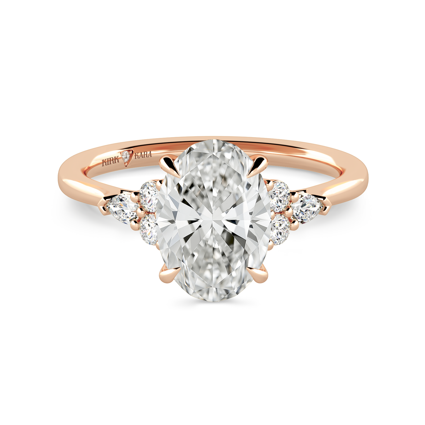 Preset Cluster Oval Lab Diamond Engagement Ring - Center Diamond Included