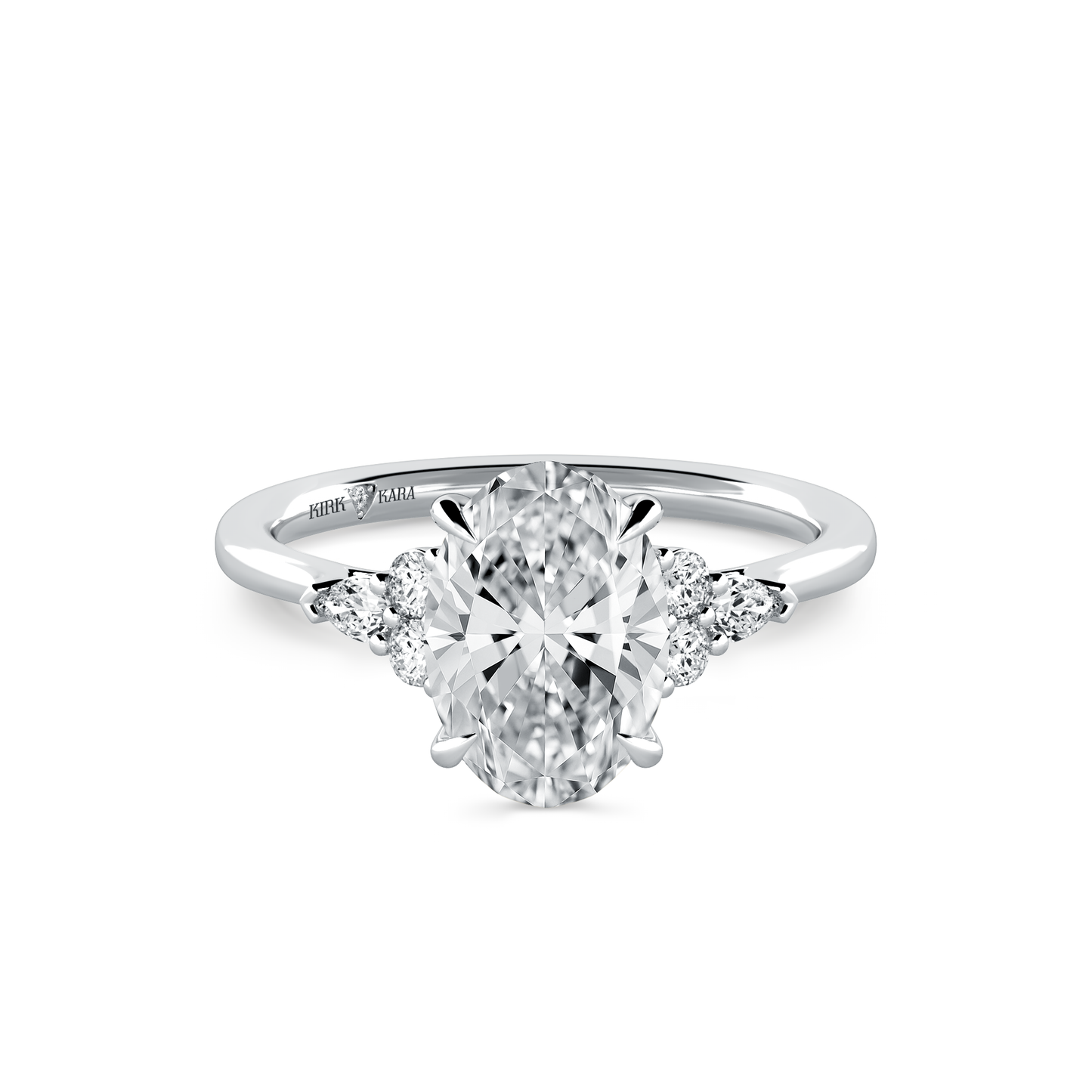 Preset Cluster Oval Lab Diamond Engagement Ring - Center Diamond Included