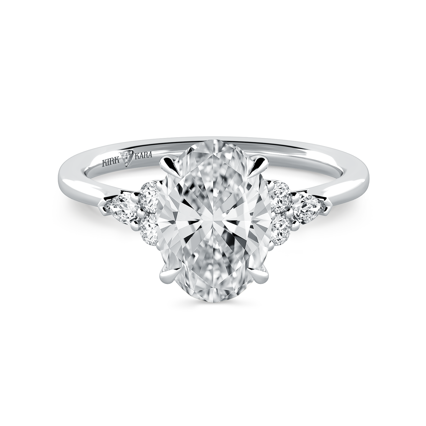 Preset Cluster Oval Lab Diamond Engagement Ring - Center Diamond Included