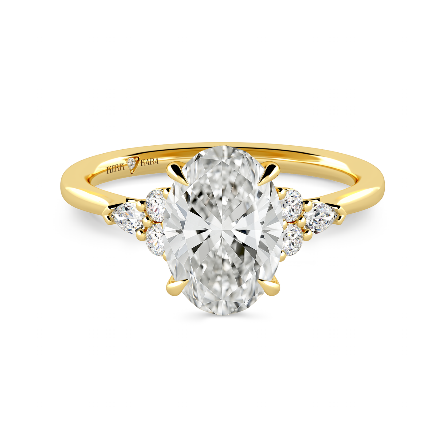 Preset Cluster Oval Lab Diamond Engagement Ring - Center Diamond Included