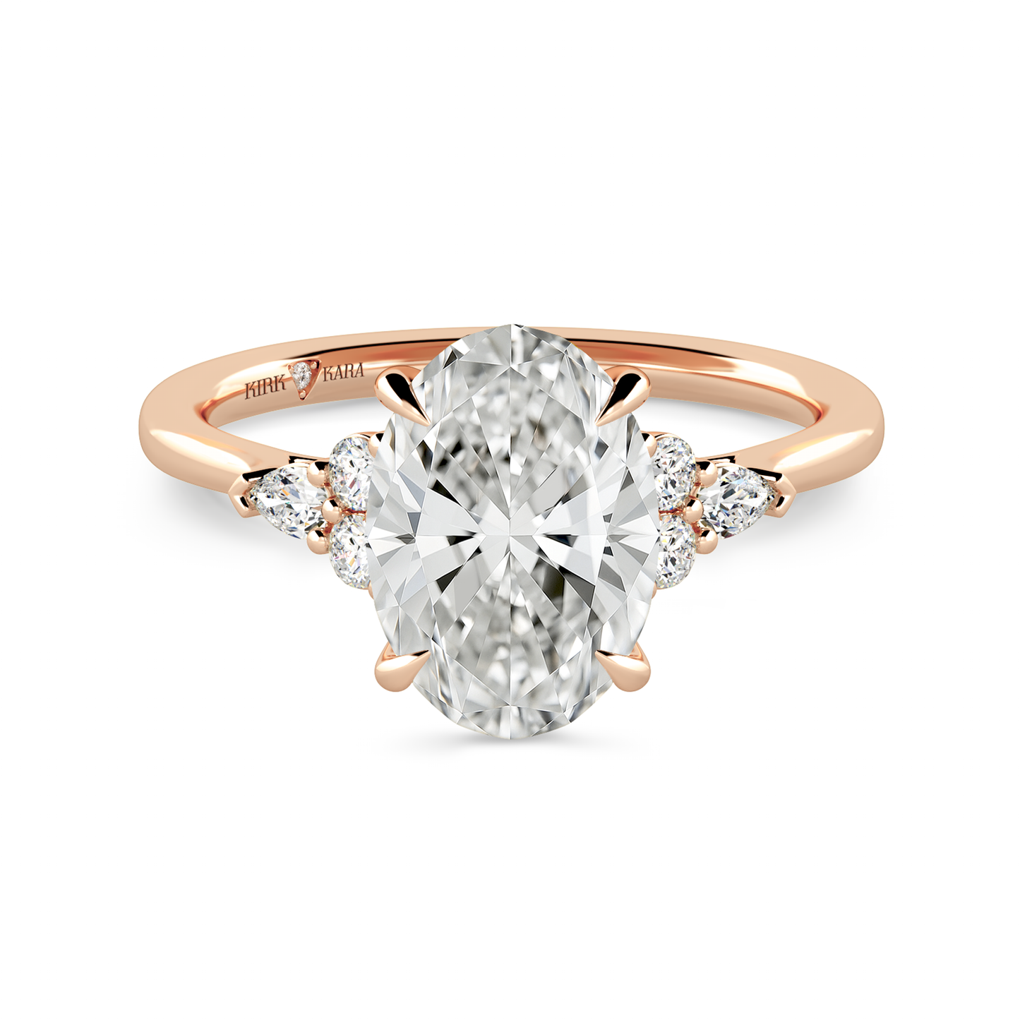 Preset Cluster Oval Lab Diamond Engagement Ring - Center Diamond Included