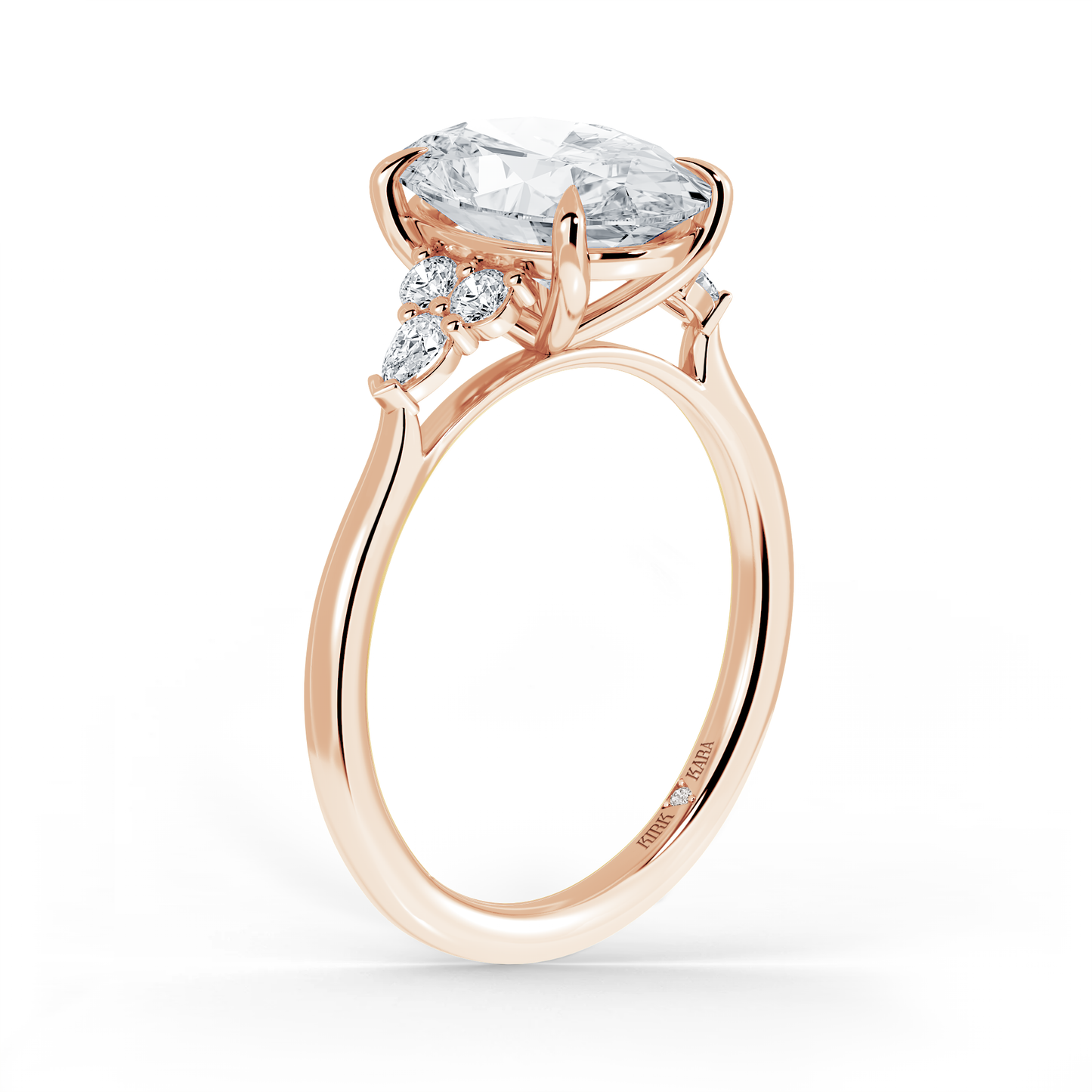 Preset Cluster Oval Lab Diamond Engagement Ring - Center Diamond Included