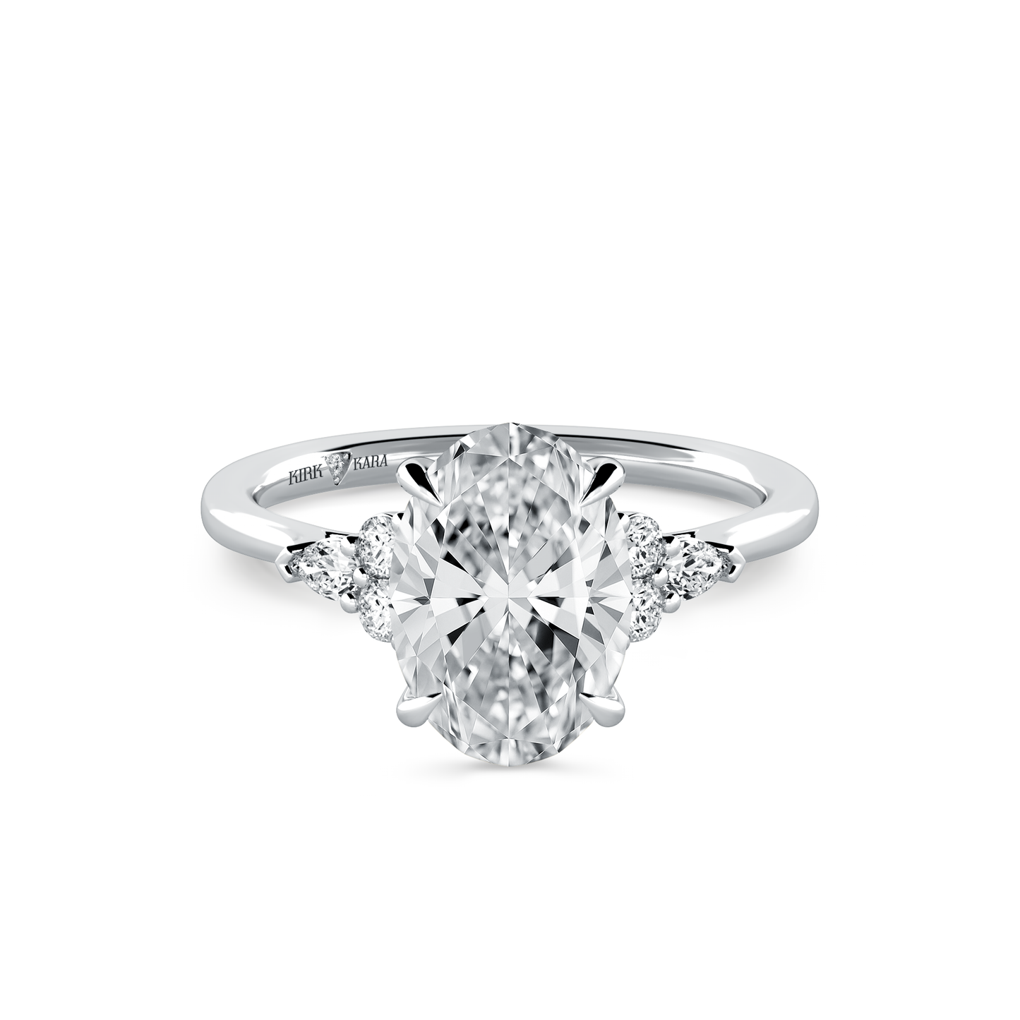 Preset Cluster Oval Lab Diamond Engagement Ring - Center Diamond Included