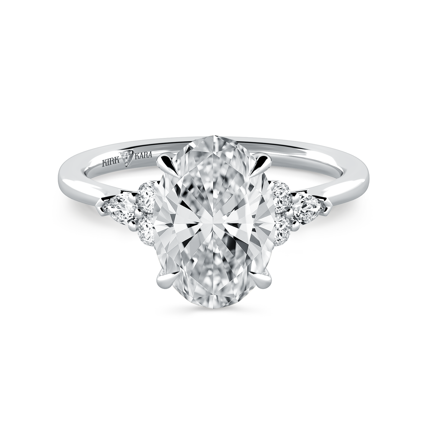 Preset Cluster Oval Lab Diamond Engagement Ring - Center Diamond Included