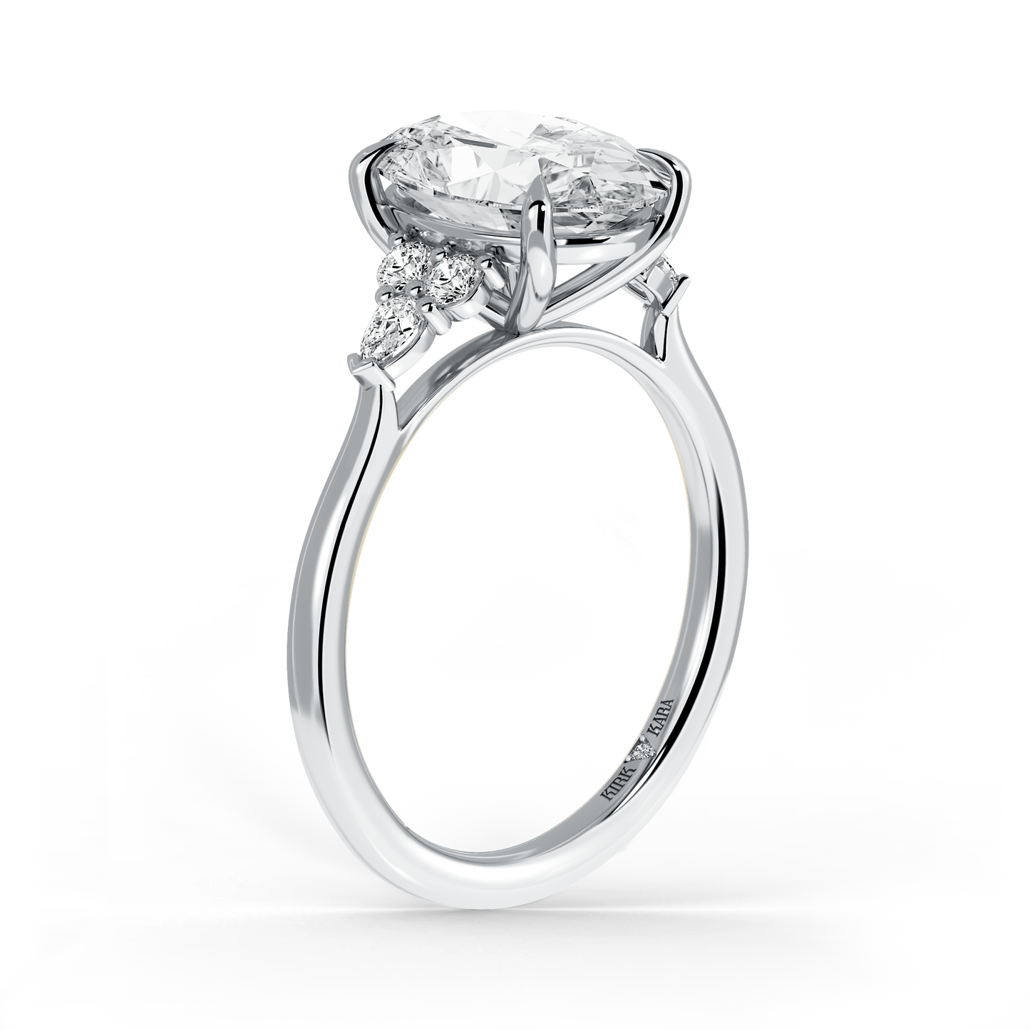 Preset Cluster Oval Lab Diamond Engagement Ring - Center Diamond Included